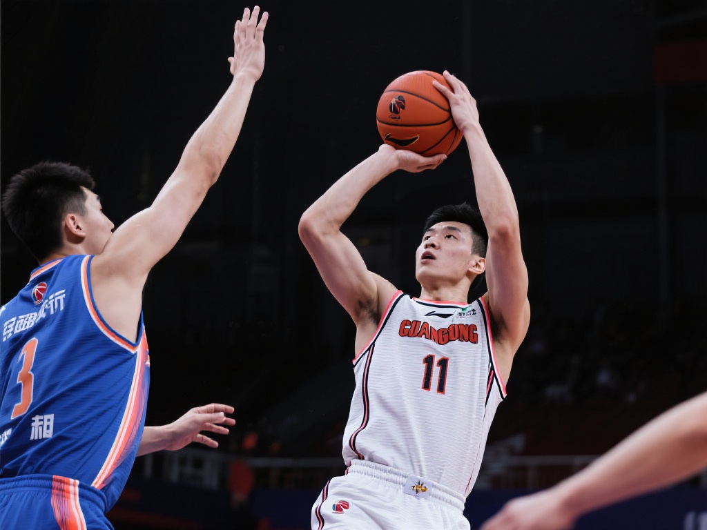 面对防守球员的高大臂展，吴超以巧妙抛投完